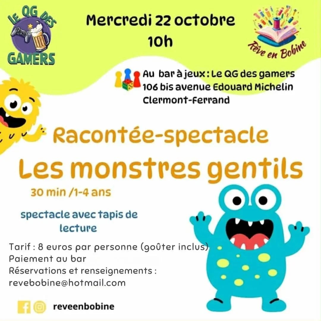 Affiche de racontée-spectacle pour enfants, Rêve en Bobine — Puy-de-Dôme