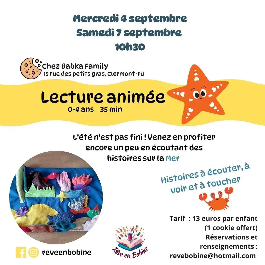 Affiche de racontée-spectacle pour enfants, Rêve en Bobine — Puy-de-Dôme