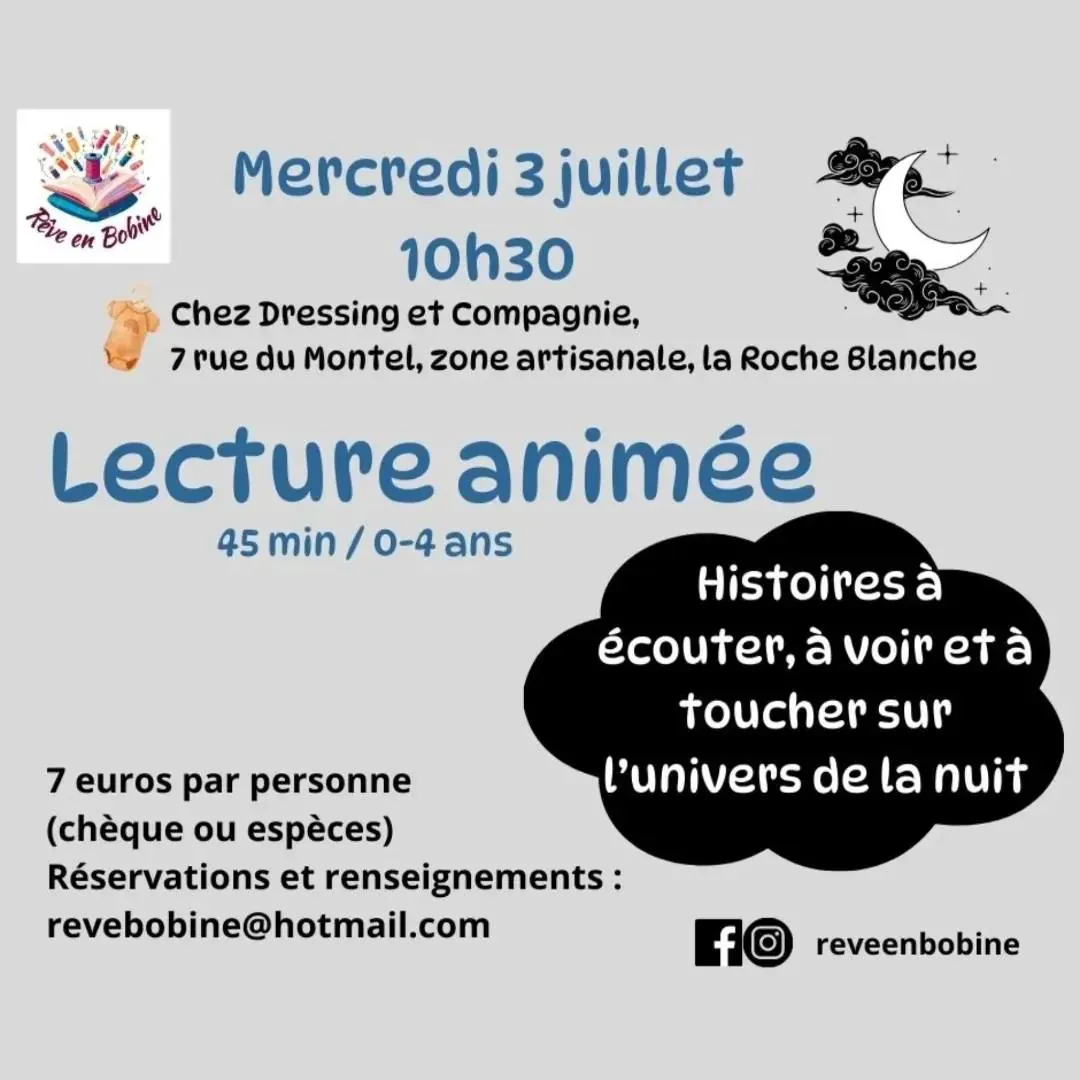 Affiche de racontée-spectacle pour enfants, Rêve en Bobine — Puy-de-Dôme